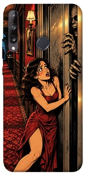 Чехол для Huawei P40 Lite E с принтом Scared woman