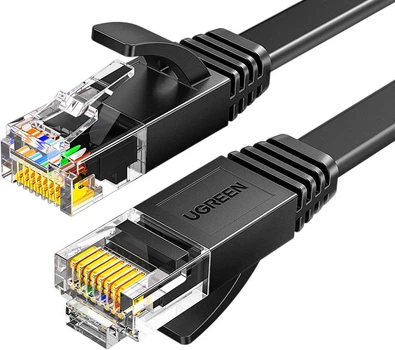 Патч-корд Ugreen Cat 6 1 Гбіт/с плоский 50 м Чорний (80102)