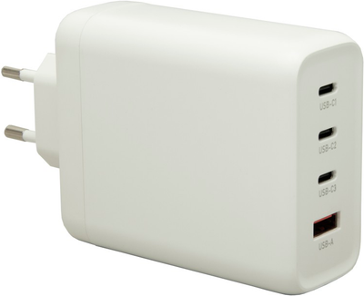 Мережевий зарядний пристрій PATONA Premium GaN PD140W 3xUSB-C 1xUSB-A PD3.0 QC3.0 White (4055655240338)