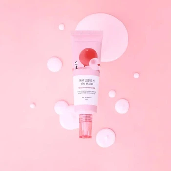 Сонцезахисна сироватка з колагеном ROUND LAB Camellia Deep Collagen Firming Sun Serum, 50 ml