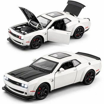 Машинка Dodge Challenger 15 см игрушка моделька металлическая коллекционная Белый (1549883)