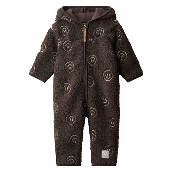 Флисовый комбинезон Molo Umeko Bark Smile, цвет коричневый, размер 62 (263.5W26L302.3515)