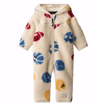 Флисовый комбинезон Molo Umeko Cute Balls, цвет бежевый, размер 62 (263.5W26L302.6077)