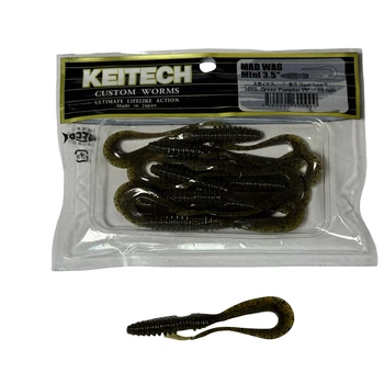 Силикон Keitech Mad Wag Mini 3.5" #101 Green Pumpkin PP. (10 шт/уп),1551.07.52