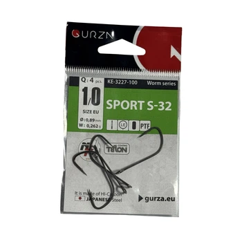 Крючок Gurza Sport S-32 # 1/0 PTF 4 шт,KE-3227-100
