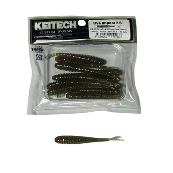 Силикон Keitech Live Impact 2.5" EA#02 Peach Green FLK. (12 шт/уп),1551.01.19