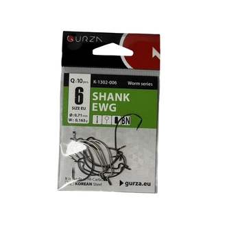 Оффсетный крючок Gurza SHANK EWG # 6 BN 10 шт ,К-1302-006
