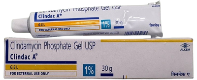 Гель з кліндаміцином для проблемної шкіри Clindac A Gel 1% 30 г | Clindamycin Phosphate Gel USP | Кліндаміцин Фосфат | Alkem