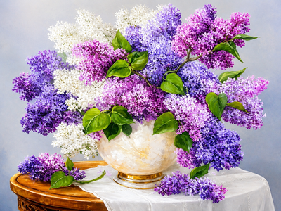 Алмазная мозаика ColorArt 30х40см Букет сирени ST408