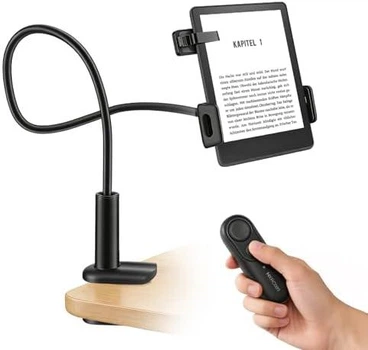 Держатель-гусиная шея Aofesel для Kindle с пультом ДУ и подставкой 360° для планшетов 4.7-10.35"