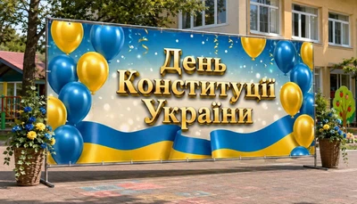 Баннер для фотозоны патриотический PHOTODECOR «День Конституции Украины — торжественный» 1 кв.м