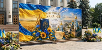 Баннер для фотозоны патриотический PHOTODECOR «Конституция Украины» 1 кв.м