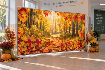 Баннер для фотозоны осенний PHOTODECOR «Солнечный осенний лес» 1 кв.м