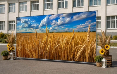 Баннер для фотозоны патриотический PHOTODECOR «Пшеничное поле под небом» 1 кв.м