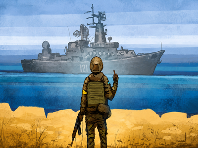 Алмазна мозаїка ColorArt 30х40 Російський військовий корабель пішов... ST477
