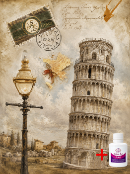 Алмазная мозаика на подрамнике ColorArt 30х40 Пизанская башня STP1004-1 + Подарок лак для покрытия, полная выкладка, квадратные алмазики, набор для творчества и рукоделия