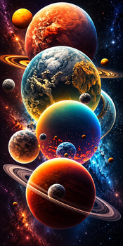 Алмазна мозаїка ColorArt 30x60 Планети TS 1304