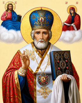 Алмазная мозаика ColorArt 40x50 Святой Николай SP124, полная выкладка, квадратные алмазики, набор для творчества и рукоделия