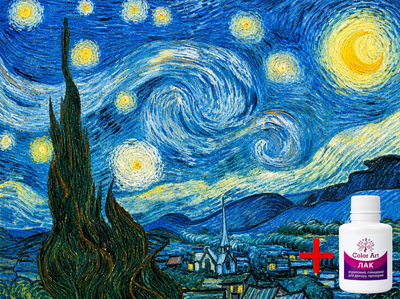 Алмазная мозаика на подрамнике ColorArt 30x40 Звездная ночь Ван Гог STP490 + Подарок лак для покрытия