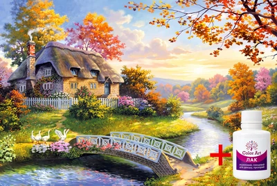 Алмазная мозаика на подрамнике ColorArt 20х30 Красивый пейзаж 20х30 DTP713 + Подарок лак для покрытия