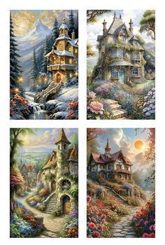 Алмазная мозаика модульная ColorArt Времена года с голограммными стразами 4х30х50 TR1006