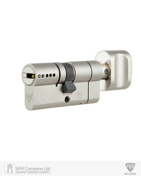Циліндр RB KEYLOCX 63 мм (28x35T) · ключ-вертушка · нікель сатин · 5 ключі