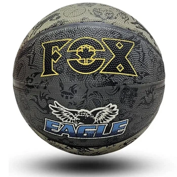 Мяч баскетбольный Newt Fox Ball No7 черно-серый, стандартный размер, 620 г для зала и улицы