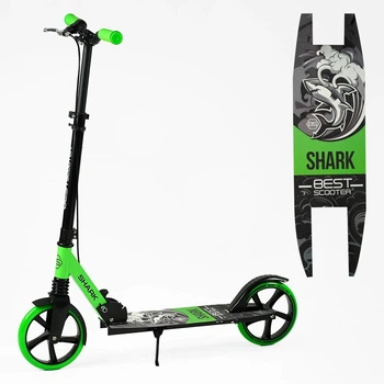Самокат двухколесный Best Scooter SH-50730 Черно-зеленый