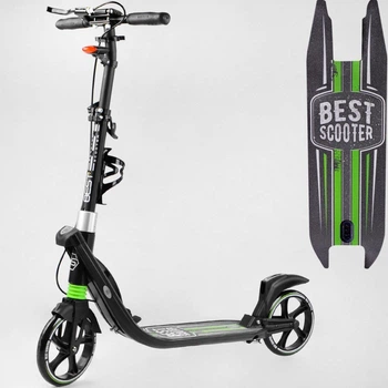 Самокат двухколесный Best Scooter L-22066 Черно-зеленый
