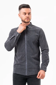 Рубашка из вельвета K.O.R 6013 Серая (GREY) XL