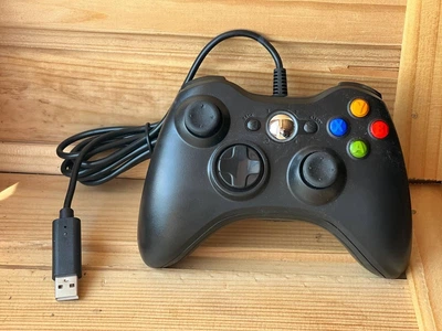 Дротовий геймпад 360 Controller для ПК та Xbox 360 з USB-підключенням, подвійна вібрація, чорний