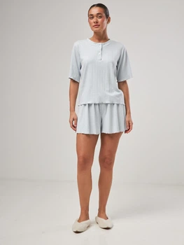 Пижама (футболка + шорты) женская с вискозы BARWA garments 0381/382 L Серая (2113813823594)