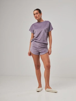 Піжама (футболка + шорти) жіноча BARWA garments 0277/278 S Бузкова (2112772781112)