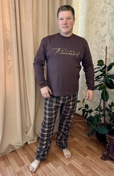 Піжама чоловіча тепла начос GO-IN 3650-а0573 56-58 коричневий