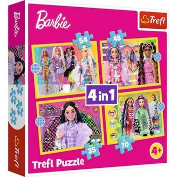 Пазлы - (4в1) - "Веселый мир Барби" / Trefl 4862820