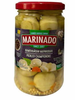 Шампіньйони мариновані цілі MARINADO з овочами, 275 г