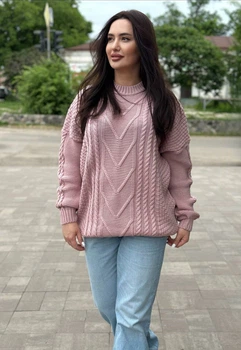 Жіночий вʼязаний светр DARINA, колір Пудра, розмір One Size