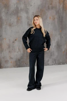 Жіночий в'язаний брюки TANGO ART KNIT Синя перлина, S-M 044076