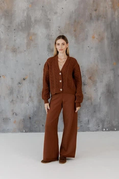Жіночі в'язані штани Олівія ART KNIT кориця, S-M 046145