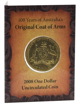 Монета Австралия 1 доллар 2008 UNC 100 лет первому гербу
