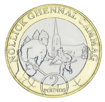 Монета Острів Мен 2 фунти 2024 Біметал UNC Новий рік і Різдво