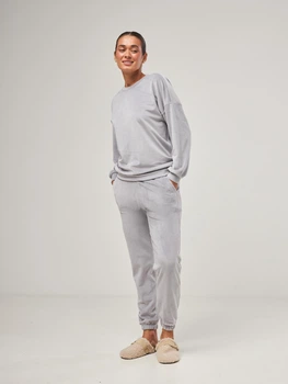 Пижама (свитшот + штаны) женская BARWA garments 0332/333 XL Светло-серая (2113323334108)