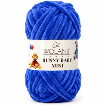 Пряжа Wolans Bunny Baby Mini плюшева синя 20 г 24 м (W220-68/20)