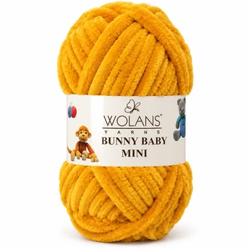 Пряжа Wolans Bunny Baby Mini плюшева золотого кольору 20 г 24 м (W220-72/20)