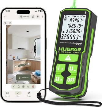 Дальномер лазерный Huepar S100-G-BT Bluetooth длина измерительного щита 100м
