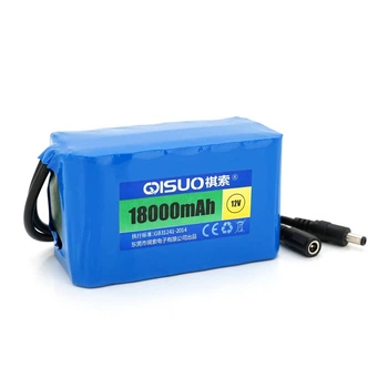 Акумуляторна батарея літієва QiSuo 12V 18A з елементами Li-ion 18650, DC5.5x2.1, (125x57x68mm) (UG-26025)