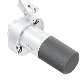Мікрофон динамічний FIFINE K688 USB/XLR з пауком та кнопкою Mute White