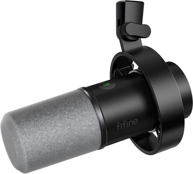 Мікрофон динамічний FIFINE K688 USB/XLR з пауком та кнопкою Mute Black