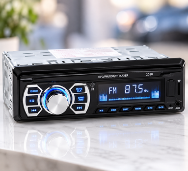 Автомагнитола 2018 1 DIN, USB, SD/MMC, AUX, FM, RGB-подсветка, пульт ДУ