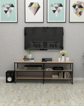 Тумба-стеллаж под телевизор в стиле лофт EcoLoft Меридо DSP-1526-6